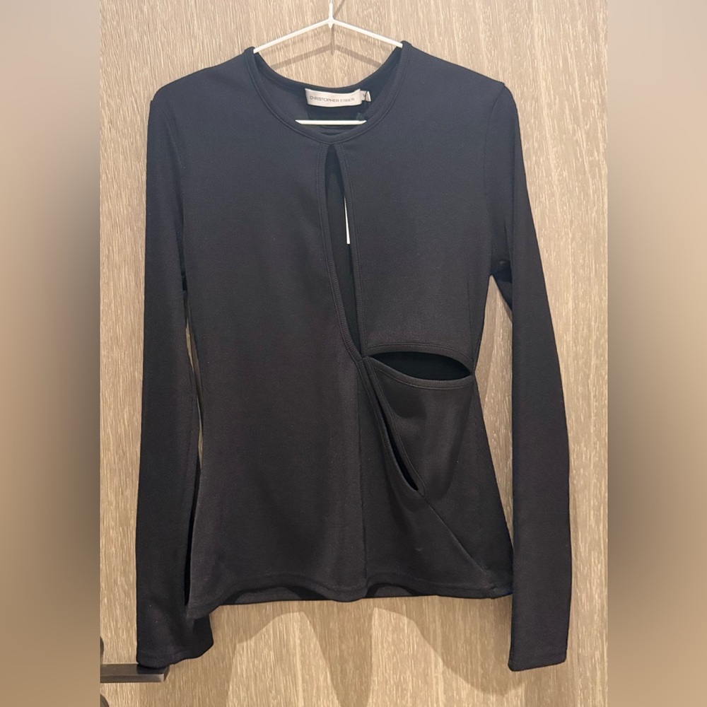 Christopher Esber Anglaise Long Sleeve Top Black - Picture 4 of 11